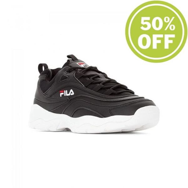 Fila Ray Low Men's Sneakers - Black/White,NZ 61-10926